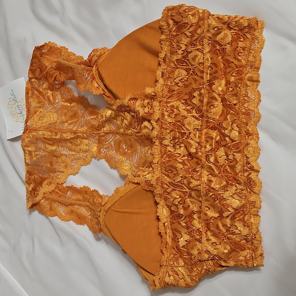 Orange Lace Bralette - Picture 2 of 2